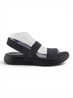 Skechers Women's GoWalk 6 Charcoal Heathered Stretch Sandals 8